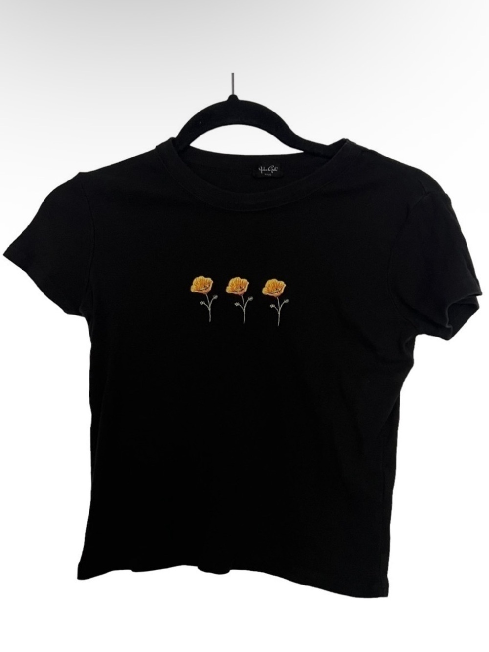 John Galt Black Jamie Cali Poppy Baby Tee T Shirt